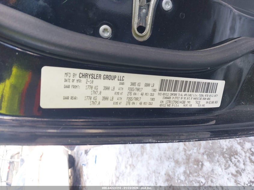 2010 DODGE RAM TRUCK 4.7L V-8 310HP