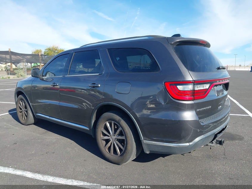 Vin: 1c4rdhdg7gc459455, lot: 44720210, dodge durango limited 20163