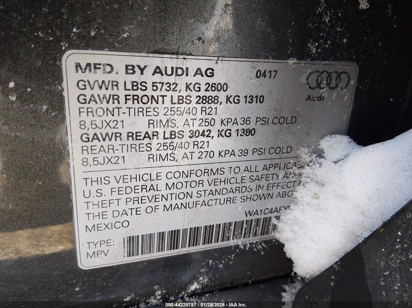 2018 Audi Sq5 3.0T Premium Plus VIN: WA1C4AFY5J2014920 Lot: 44225757