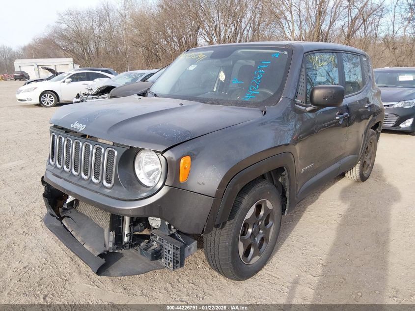 2017 Jeep Renegade Sport Fwd VIN: ZACCJAAB0HPF86821 Lot: 44226791