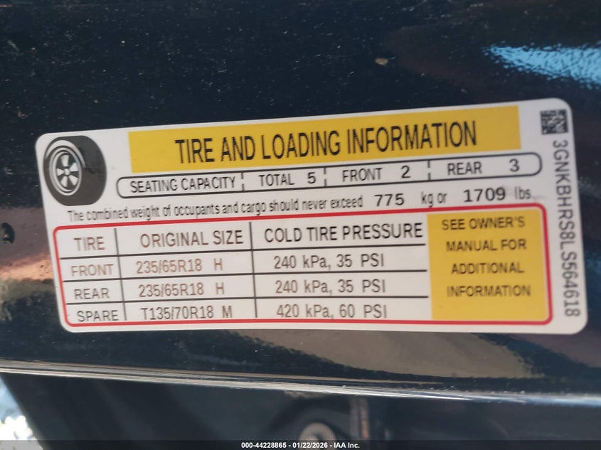 2020 Chevrolet Blazer Awd 2Lt VIN: 3GNKBHRS8LS564618 Lot: 44228865