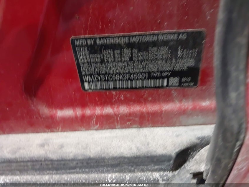 2019 Mini Countryman Cooper VIN: WMZYS7C58K3F45901 Lot: 44230158