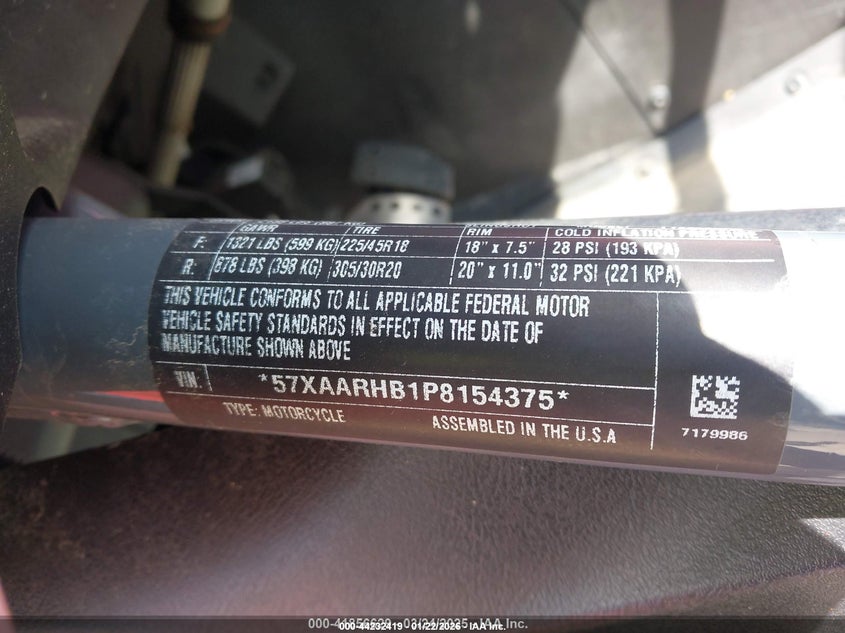 2023 Polaris Slingshot R VIN: 57XAARHB1P8154375 Lot: 44232419