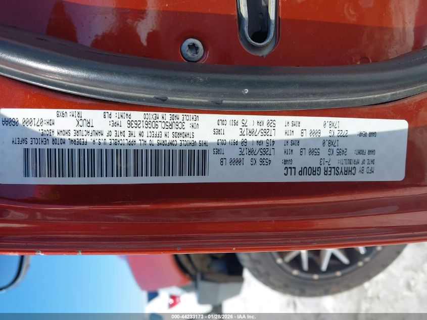 2013 Ram 2500 Tradesman VIN: 3C6UR5CL9DG612636 Lot: 44233173