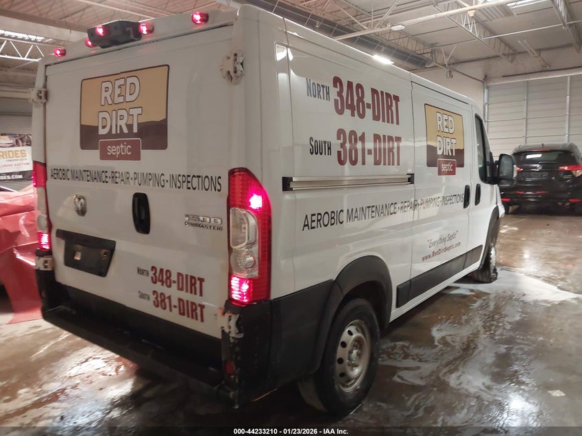 Vin: 3c6lrvag5re144912, lot: 44729281, ram promaster 1500 low roof 136 wb w/pass seat 20244
