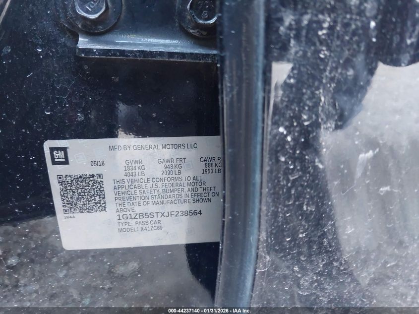 2018 Chevrolet Malibu 1Ls VIN: 1G1ZB5STXJF238564 Lot: 44237140