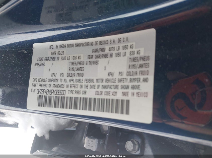 VIN 3MZBPABM8PM365900 2023 MAZDA MAZDA3 2.5 S SELECT