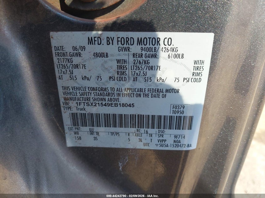 2009 Ford F-250 Fx4/Lariat/Xl/Xlt