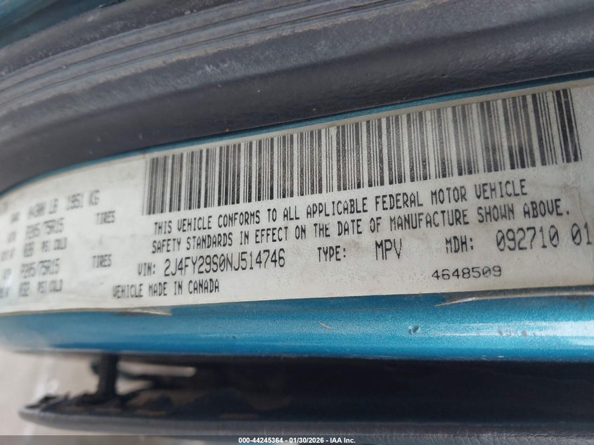 1992 Jeep Wrangler / Yj VIN: 2J4FY29S0NJ514746 Lot: 44245364