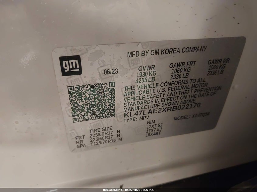 2024 Buick Envista Preferred Fwd VIN: KL47LAE2XRB022170 Lot: 44254214