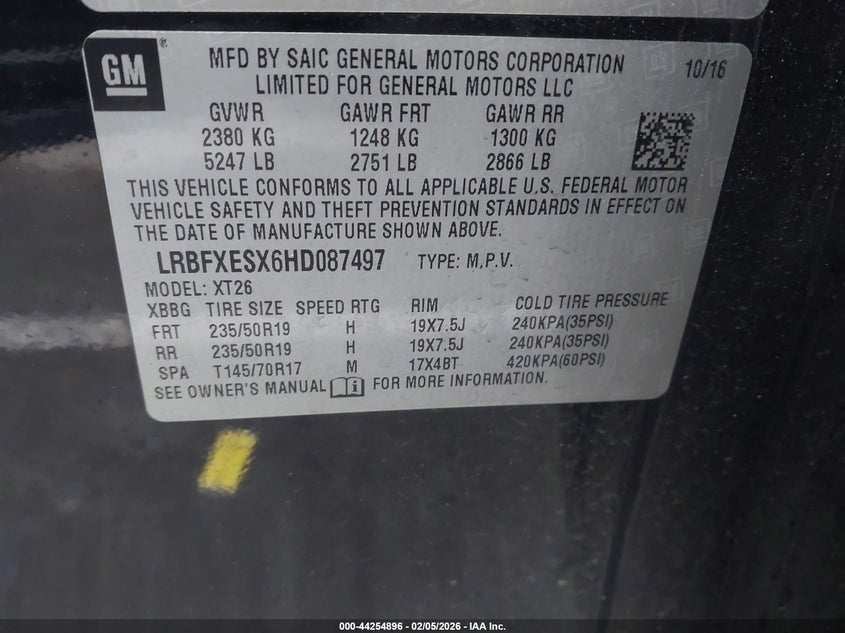 LRBFXESX6HD087497 2017 Buick Envision 2.0 Premium I black