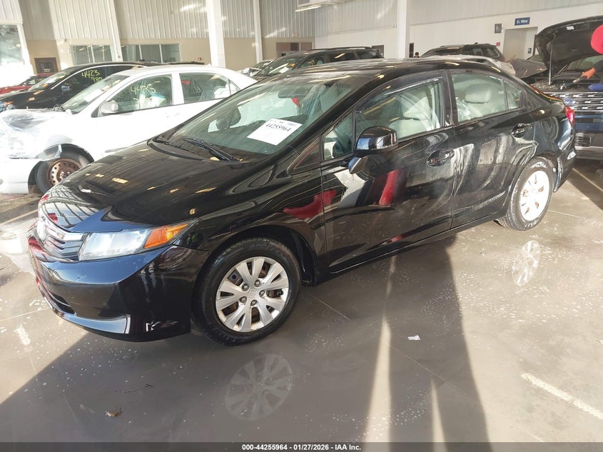 2012 Honda Civic 1.8 Lx black Lot 111044255964 Vin 19XFB2F56CE014807