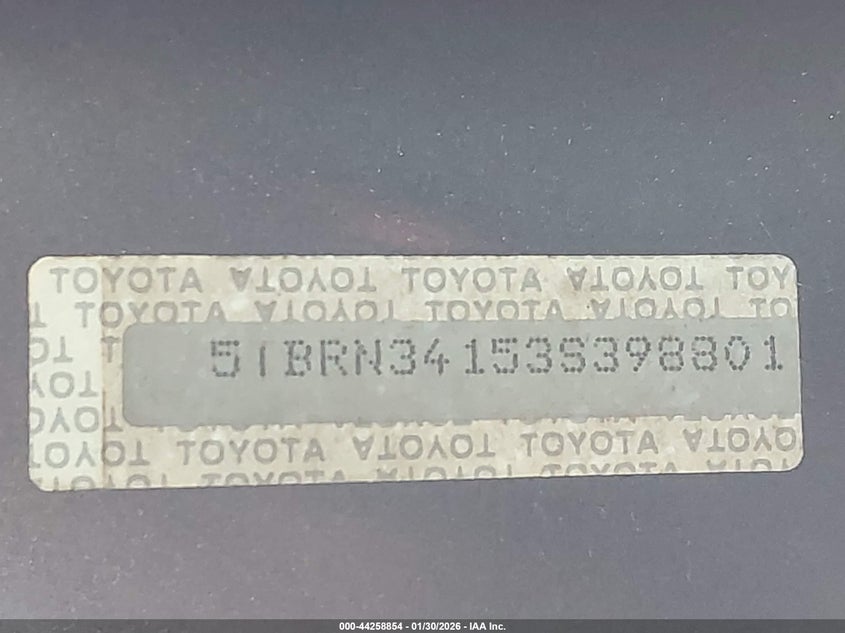 2003 Toyota Tundra Sr5 VIN: 5TBRN34153S398801 Lot: 44258854