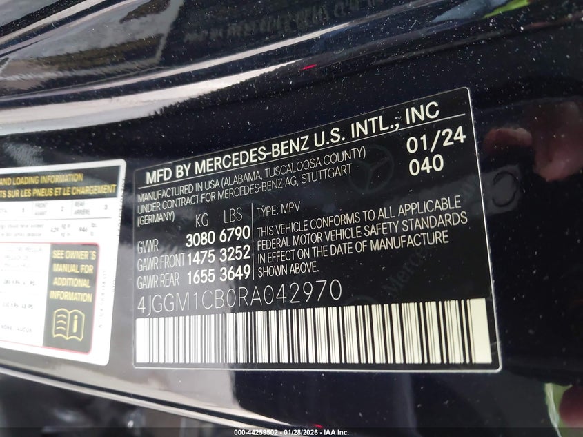 VIN 4JGGM1CB0RA042970 2024 MERCEDES-BENZ EQE 350 SUV 4MATIC