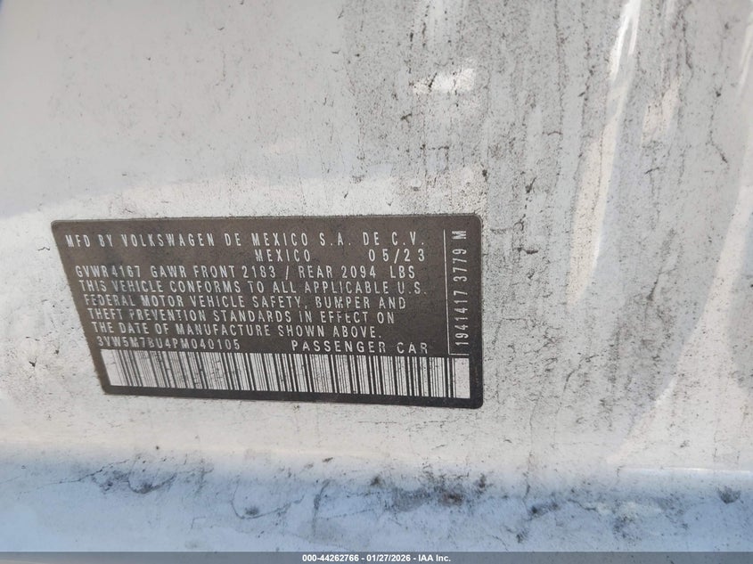 VIN 3VW5M7BU4PM040105 2023 VOLKSWAGEN JETTA 1.5T S