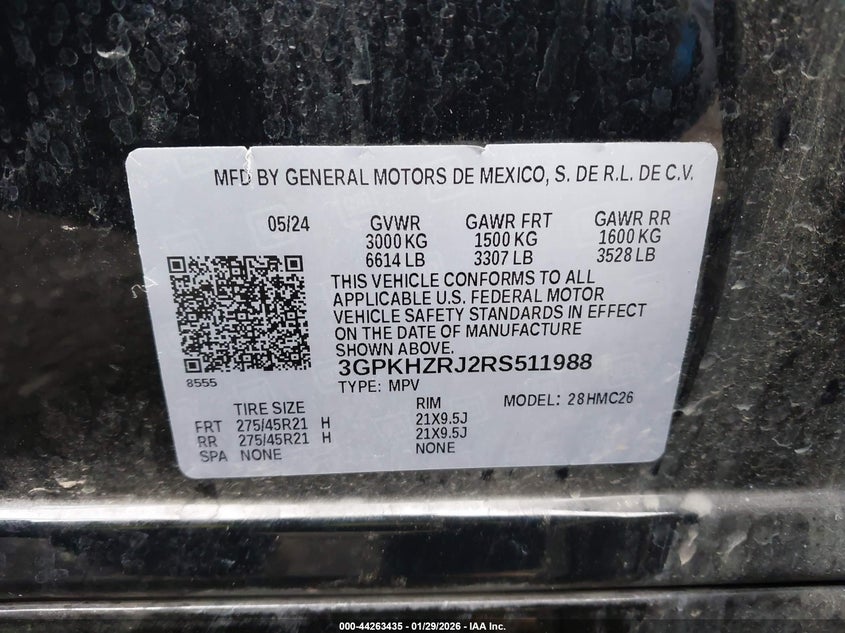 2024 Honda Prologue Elite VIN: 3GPKHZRJ2RS511988 Lot: 44263435
