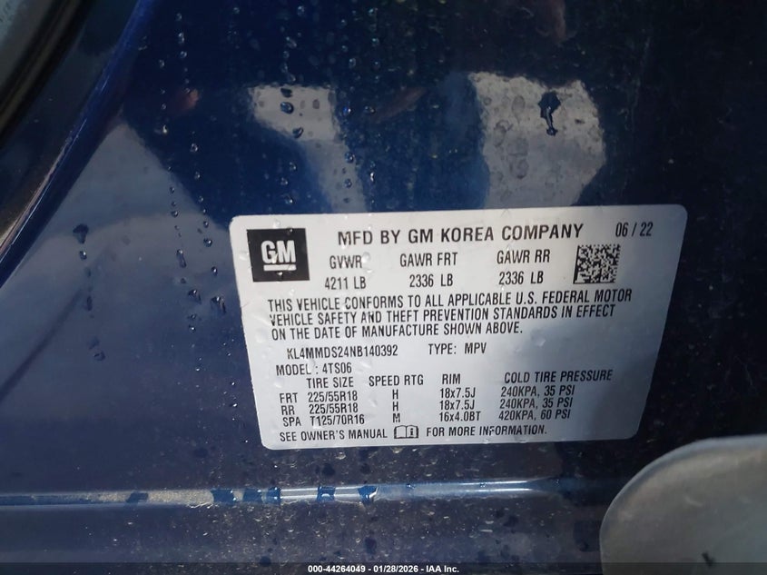 2022 Buick Encore Gx Fwd Select VIN: KL4MMDS24NB140392 Lot: 44264049