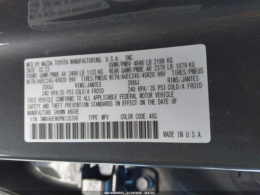 2023 Mazda Cx-50 2.5 S Premium Plus VIN: 7MMVABEM0PN138306 Lot: 44266502