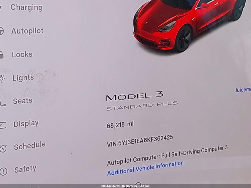 2019 Tesla Model 3 Long Range Mid Range Standard Range Standard Range Plus black Lot 111044266919 Vin 5YJ3E1EA6KF362425