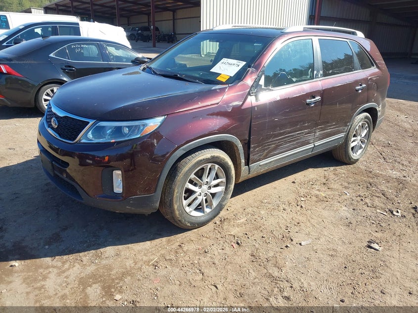 Vin: 5xykt3a6xeg546228, lot: 44763255, kia sorento lx 20142