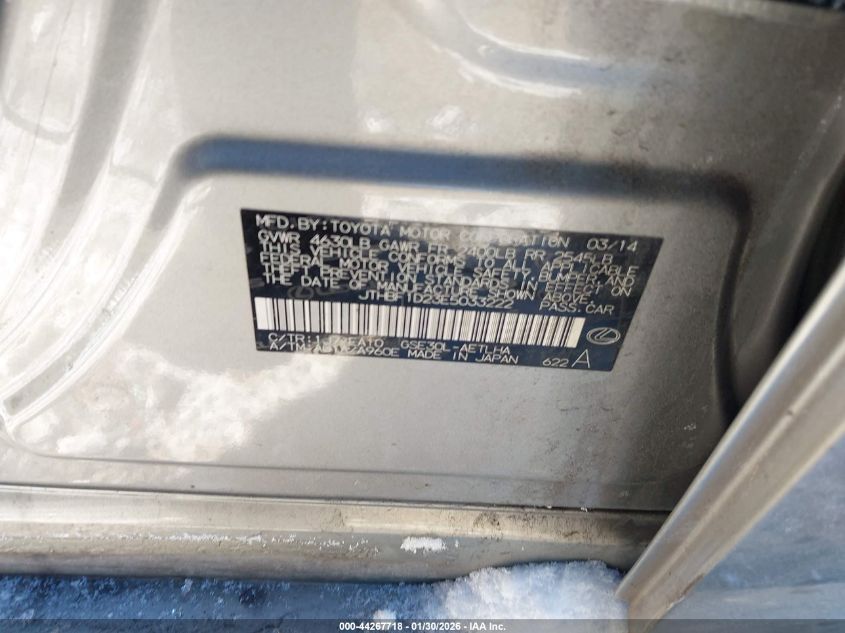 2014 Lexus Is 250 VIN: JTHBF1D23E5033222 Lot: 44267718