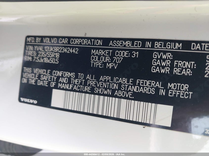 2024 Volvo Xc40 B5 Core Bright Theme/B5 Core Dark Theme VIN: YV4L12UK8R2342442 Lot: 44268412