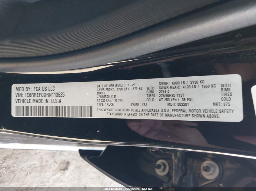 2024 Ram 1500 Big Horn 4X2 5'7 Box VIN: 1C6RREFGXRN113525 Lot: 44268549