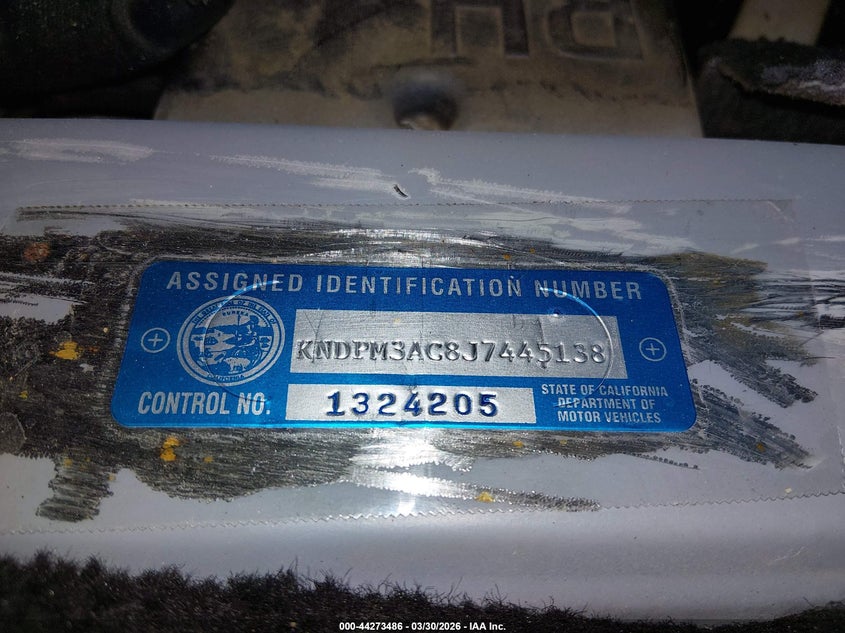 2018 Kia Sportage Lx VIN: KNDPM3AC8J7445138 Lot: 44273486