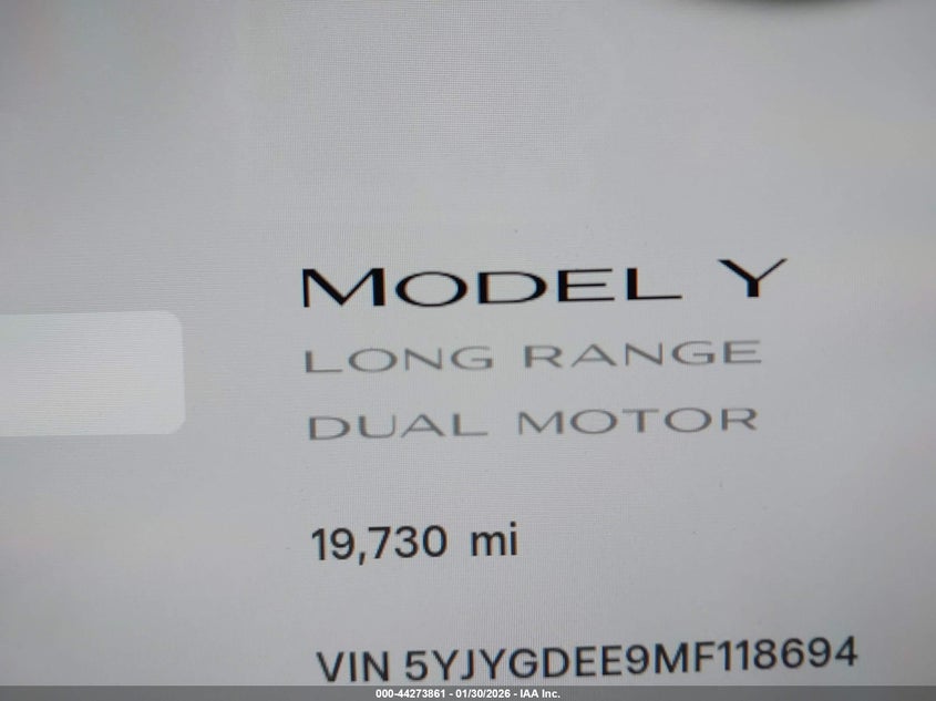 VIN 5YJYGDEE9MF118694 2021 TESLA MODEL Y LONG RANGE DUAL MOTOR ALL-WHEEL DRIVE