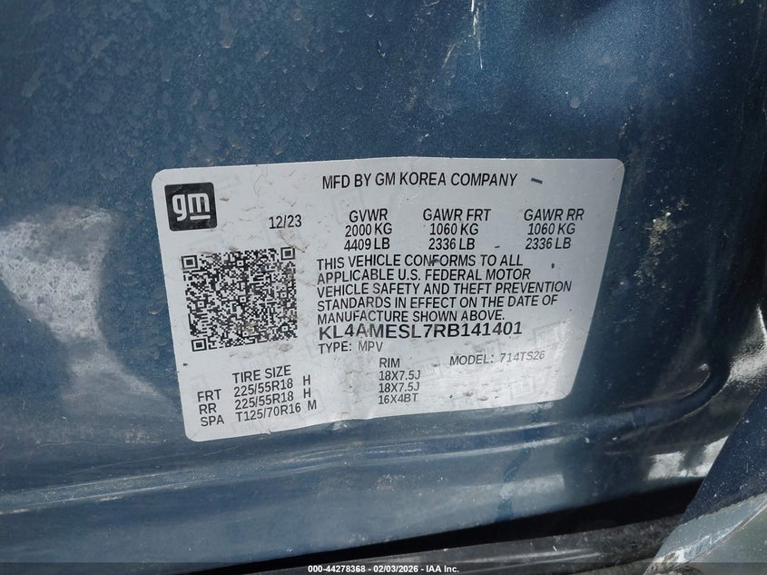 2024 Buick Encore Gx Sport Touring Awd VIN: KL4AMESL7RB141401 Lot: 44278368