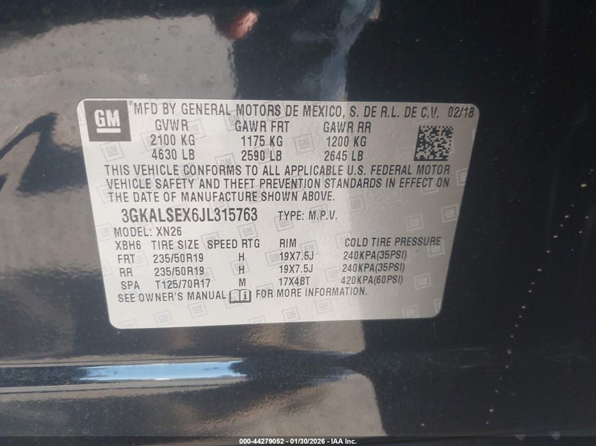 VIN 3GKALSEX6JL315763 2018 GMC TERRAIN DENALI