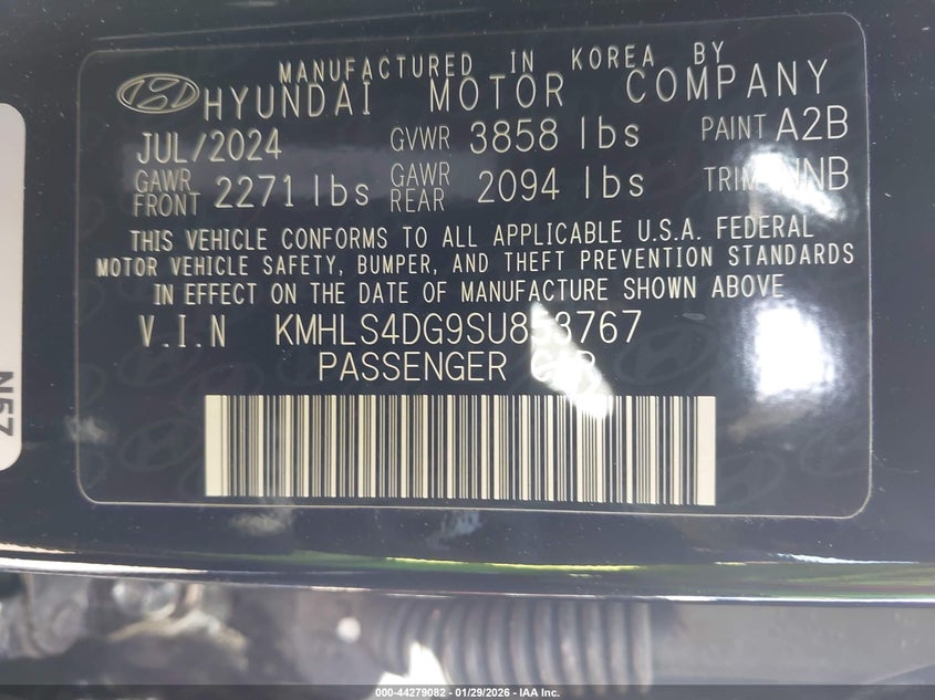 VIN KMHLS4DG9SU853767 2025 HYUNDAI ELANTRA SEL CONVENIENCE