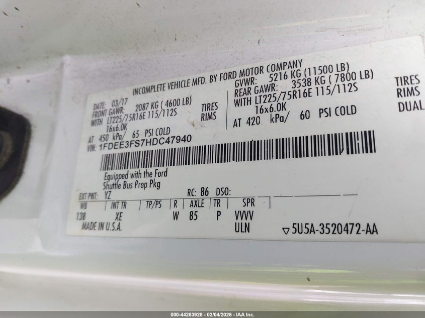 2017 STARCRAFT RV COMPANY E-350 CUTAWAY auction photo 8