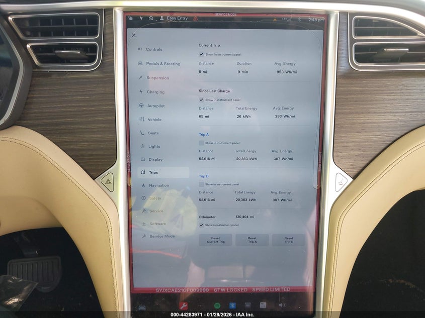 2016 Tesla Model X 60D/70D/75D/90D VIN: 5YJXCAE21GF009999 Lot: 44283971