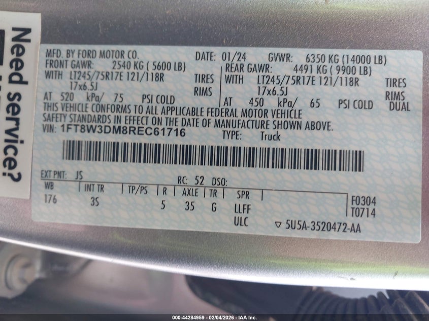 2024 FORD F-350 auction photo 8