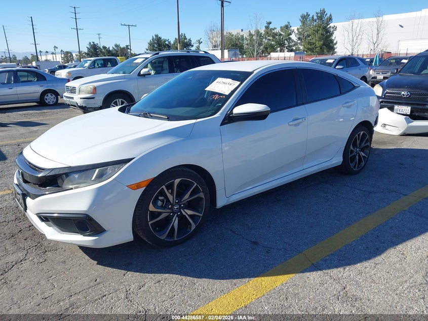 2019 Honda Civic 2.0 Sport White Lot 111044286587 Vin 2HGFC2F83KH548181