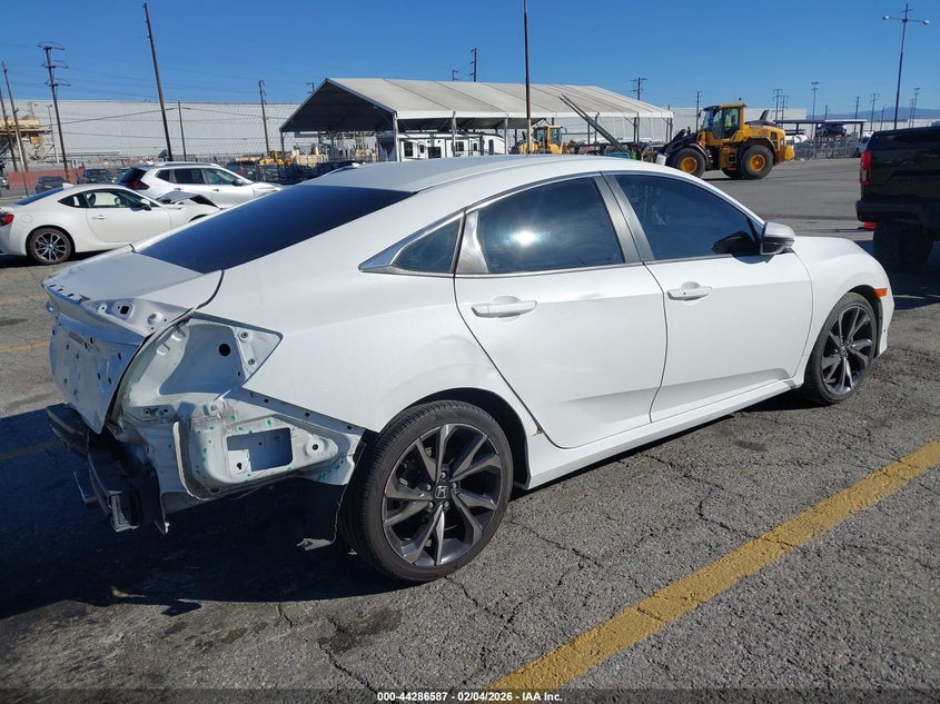 2019 Honda Civic 2.0 Sport White Lot 111044286587 Vin 2HGFC2F83KH548181
