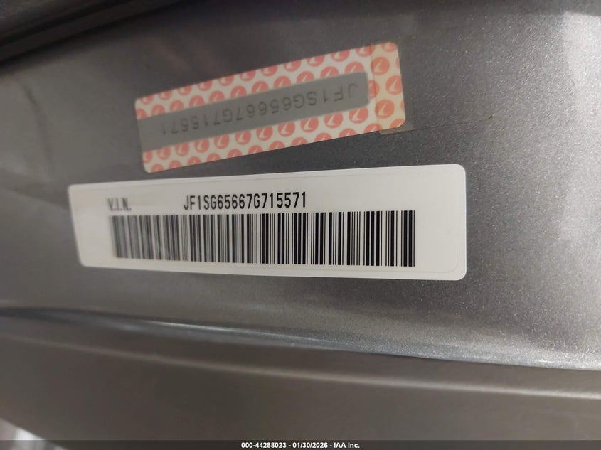 2007 Subaru Forester 2.5X VIN: JF1SG65667G715571 Lot: 44288023