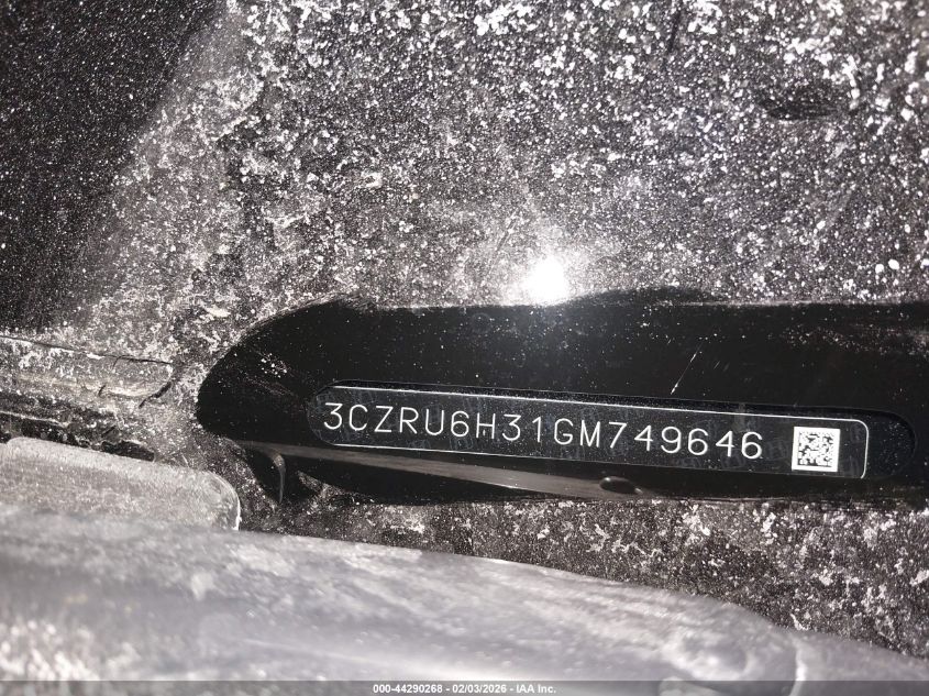 2016 Honda Hr-V Lx VIN: 3CZRU6H31GM749646 Lot: 44290268