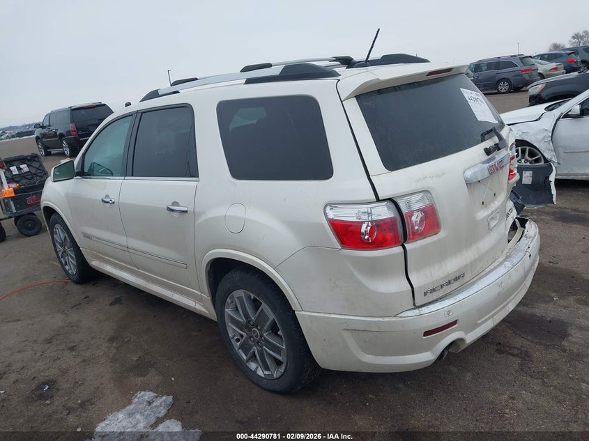 2012 Gmc Acadia 3.6 Denali white Lot 111044290781 Vin 1GKKVTEDXCJ283727
