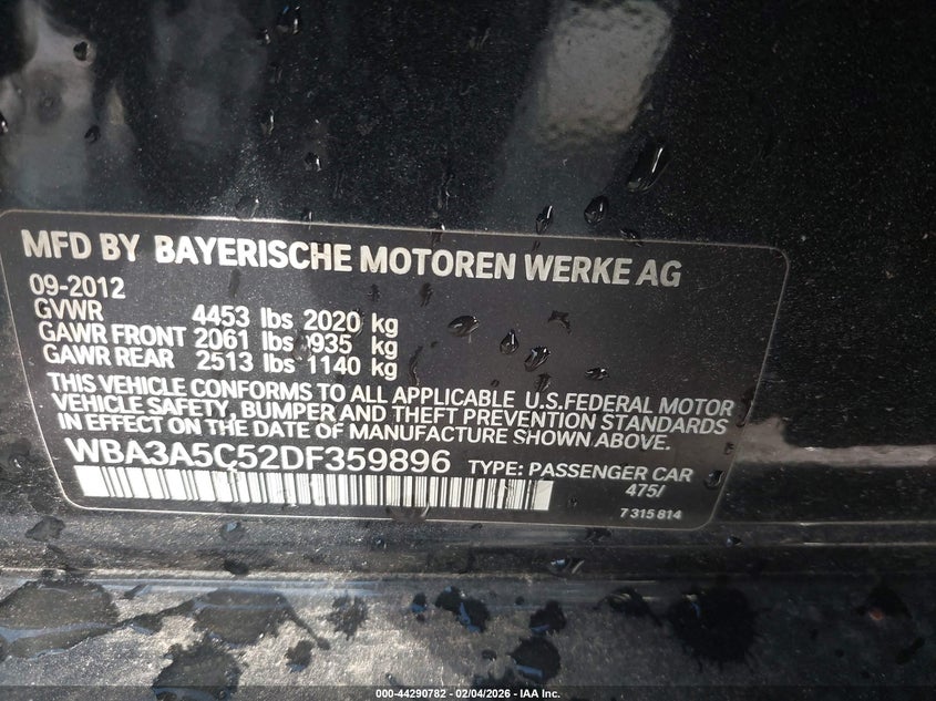 WBA3A5C52DF359896 2013 BMW 3er 2.0 328I black