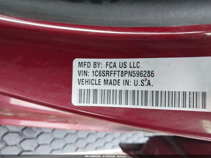 2023 Ram 1500 Big Horn 4X4 5'7 Box VIN: 1C6SRFFT8PN596286 Lot: 44291236