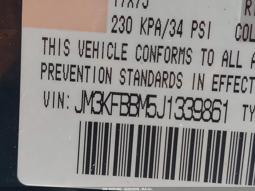 2018 Mazda Cx-5 Sport VIN: JM3KFBBM5J1339861 Lot: 44291493