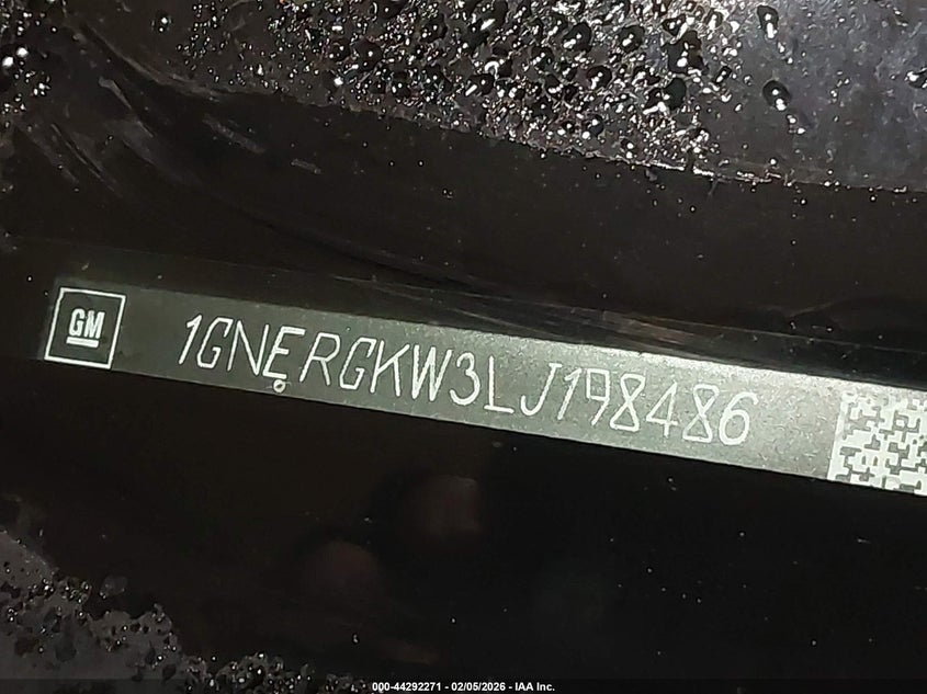 2020 Chevrolet Traverse Fwd Lt Cloth VIN: 1GNERGKW3LJ198486 Lot: 44292271