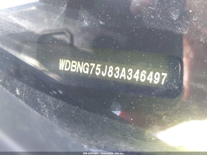 2003 Mercedes-Benz S 500 VIN: WDBNG75J83A346497 Lot: 44293981