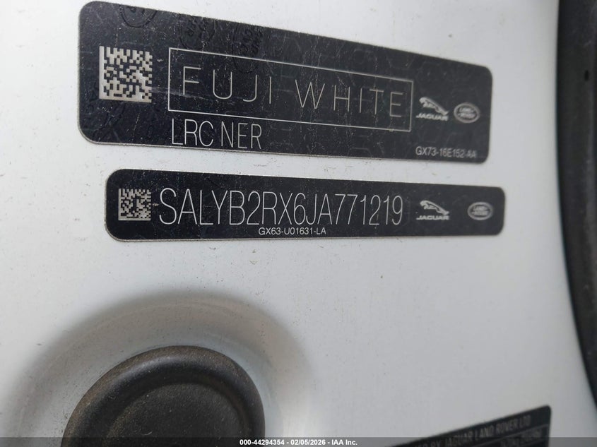 2018 Land Rover Range Rover Velar P250 S VIN: SALYB2RX6JA771219 Lot: 44294354