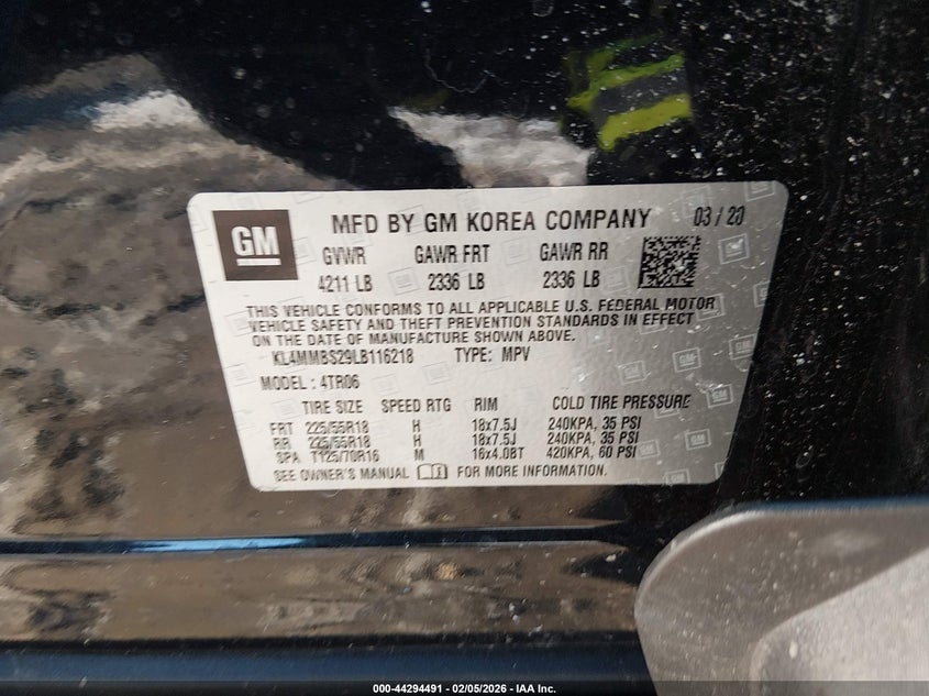 2020 Buick Encore Gx Fwd Preferred VIN: KL4MMBS29LB116218 Lot: 44294491