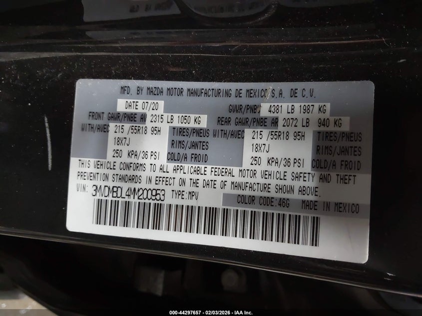 2021 Mazda Cx-30 Premium VIN: 3MVDMBDL4MM200953 Lot: 44297657