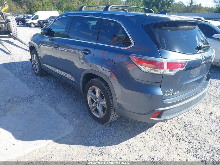 Vin: 5tdykrfh0es032014, lot: 44794495, toyota highlander limited v6 20143