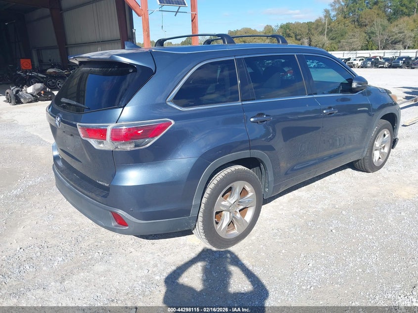 Vin: 5tdykrfh0es032014, lot: 44794495, toyota highlander limited v6 20144